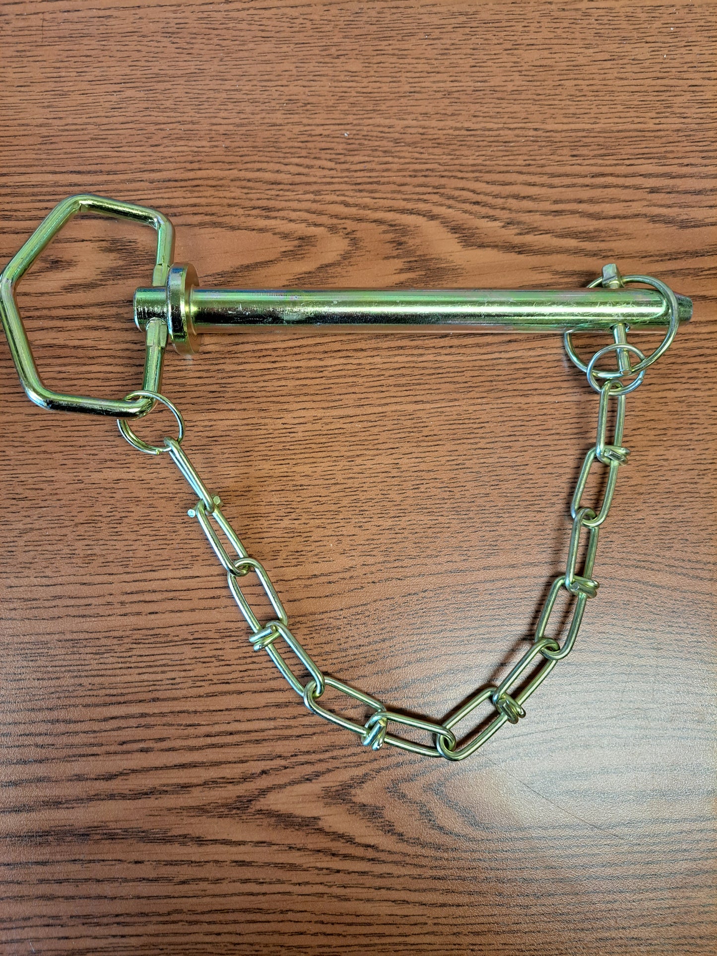 Clevis Pin with Locking Ring and Chain, 1541 Carbon Steel, 5/8" Diameter, 5-3/4"