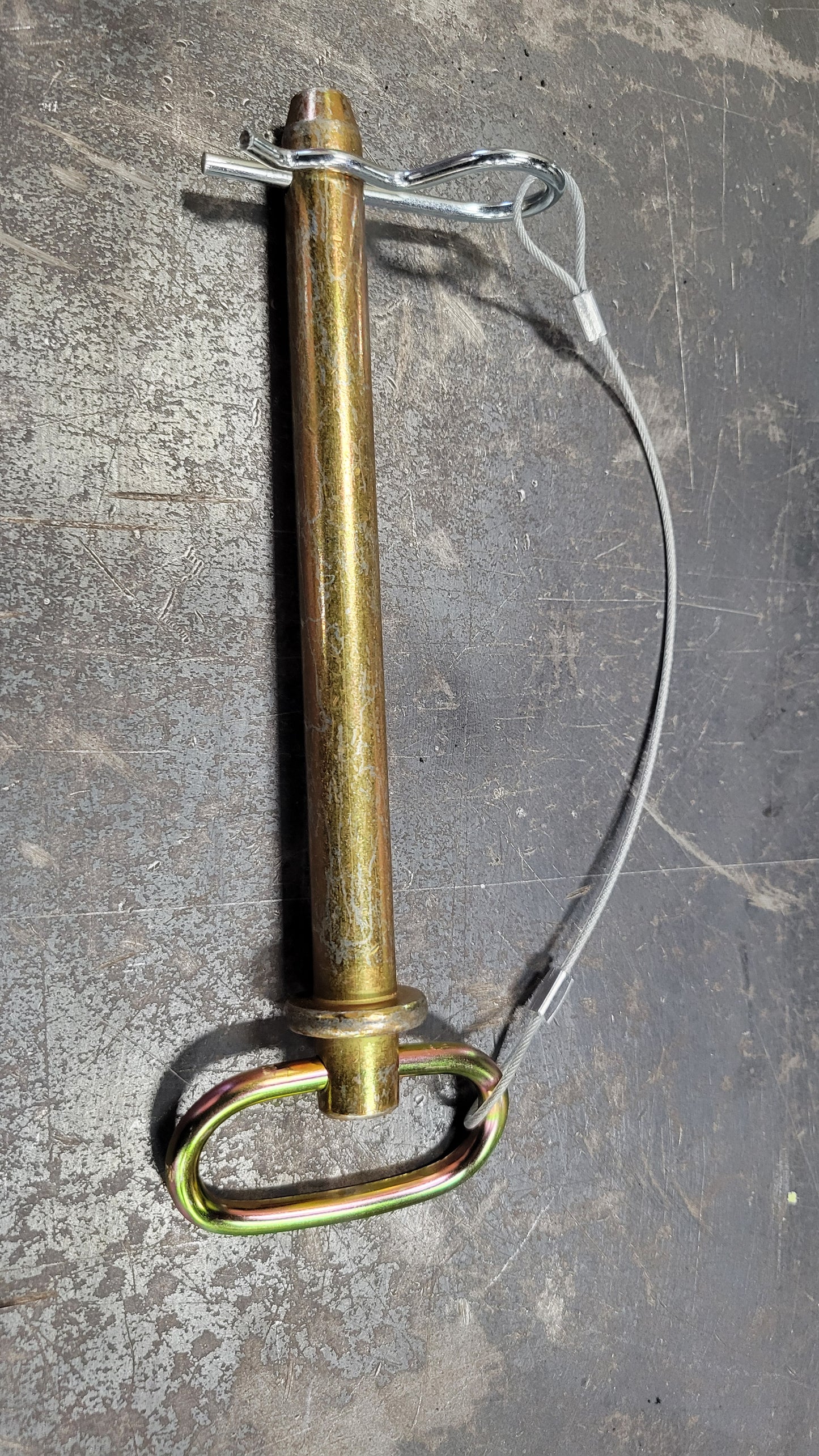 Clevis Pin with Locking pin and Tether, 1541 Carbon Steel, 5/8" Diameter, 6" Usable length